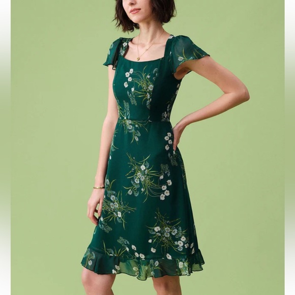 Rihoas The Square Neck Backless Floral Midi Dress - Picture 4 of 7